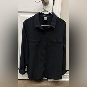 Eddie Bauer Women's Black Button Down Shirt